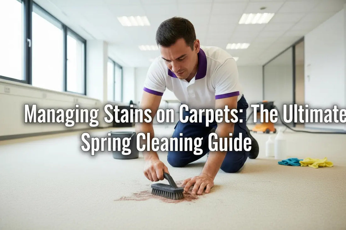 a cleaner removing stain from carpet