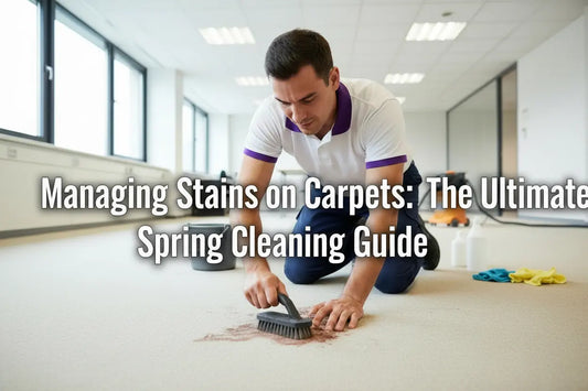a cleaner removing stain from carpet
