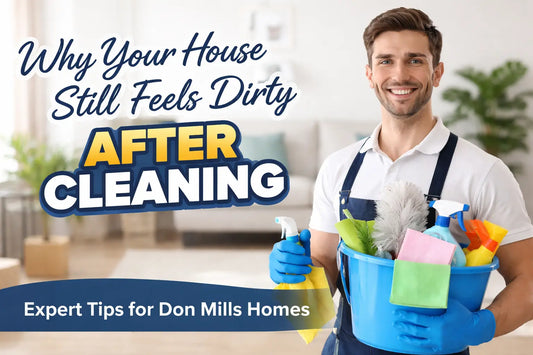 a cleaner with all cleaning supplies