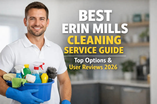 a cleaner with all cleaning supplies