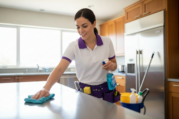 cleaning counter top
