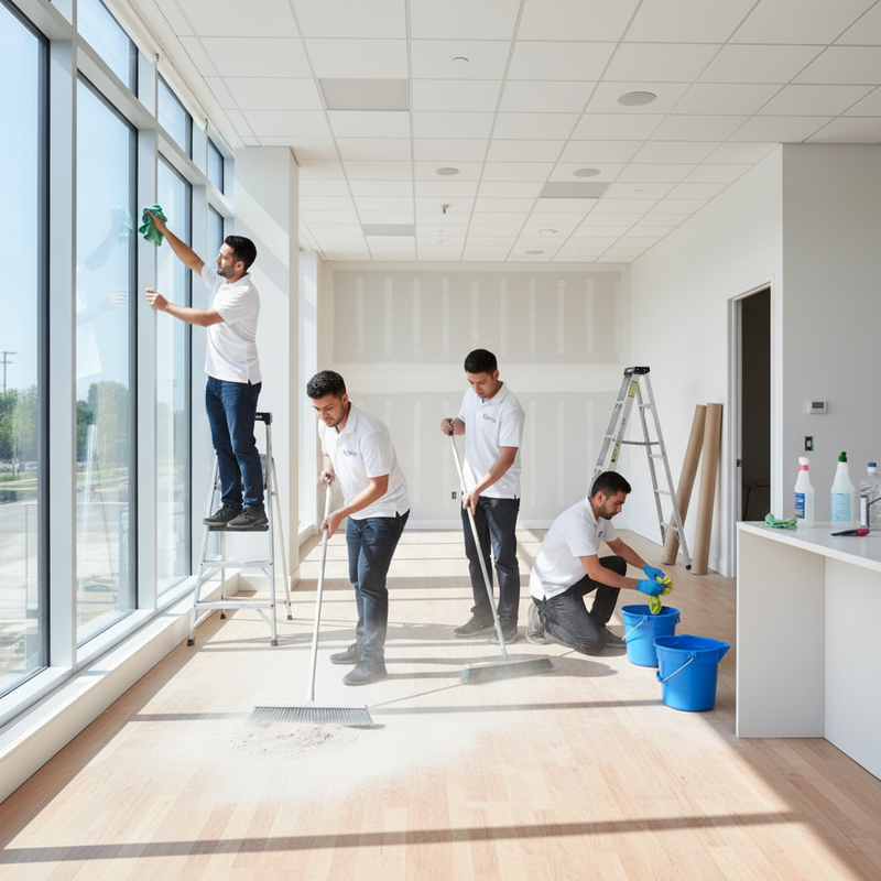 post reno cleaners in living room 